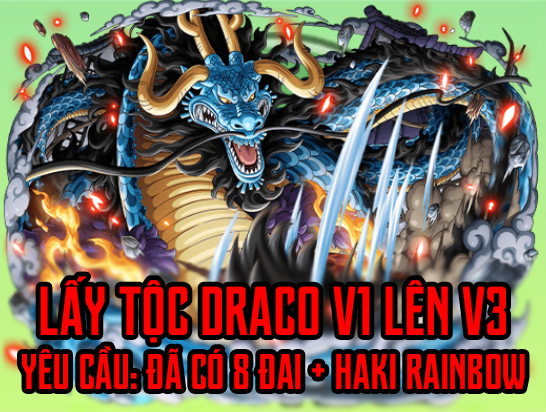 Lấy Tộc Draco V1 - V3 (Yêu Cầu Full 8 Đai) (Cày Thuê Blox Fruits)